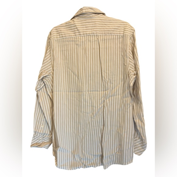 Indigo Palms Denim Co. Men’s Shirt Sz M Long Sleeve Striped Button up Tan/White - Picture 10 of 14